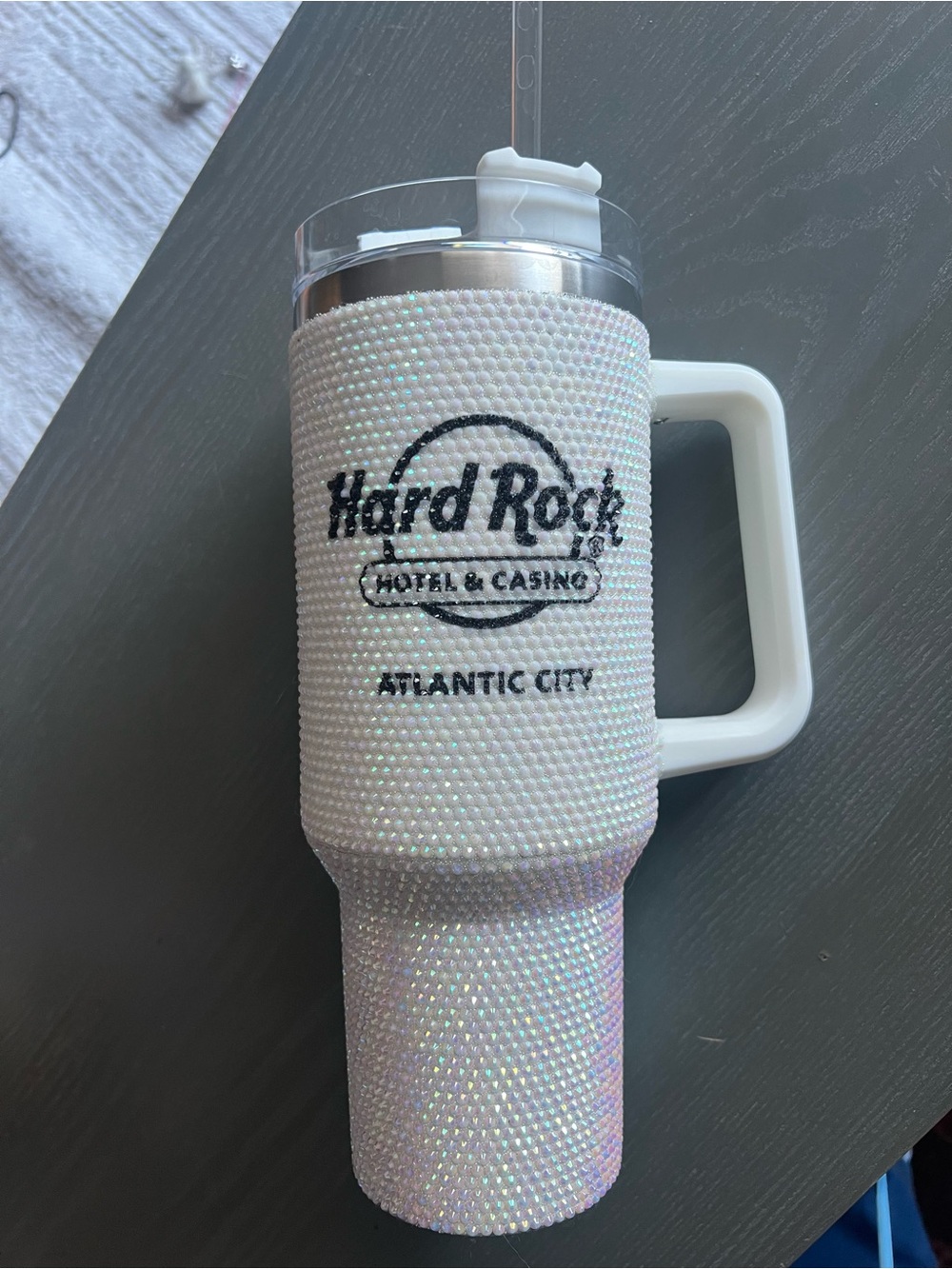 Hard Rock Atlantic City Iridescent Crystal Tumbler